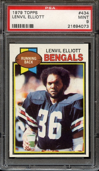 1979 TOPPS 434 LENVIL ELLIOTT PSA MINT 9