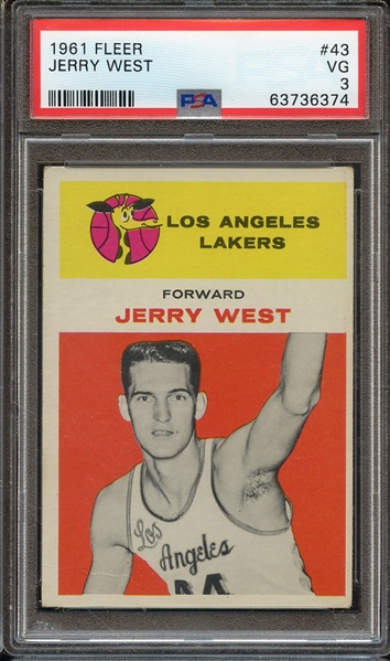 1961 FLEER 43 JERRY WEST PSA VG 3