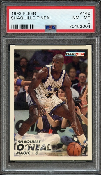 1993 FLEER 149 SHAQUILLE O'NEAL PSA NM-MT 8