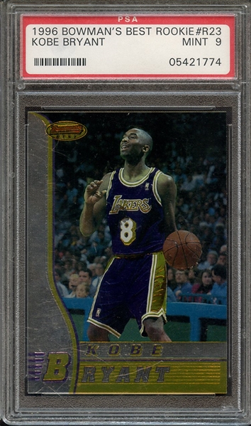 1996 BOWMAN'S BEST ROOKIE R23 KOBE BRYANT PSA MINT 9