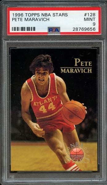 1996 TOPPS NBA STARS 128 PETE MARAVICH PSA MINT 9