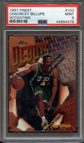 1997 FINEST 103 W/COATING CHAUNCEY BILLUPS PSA MINT 9