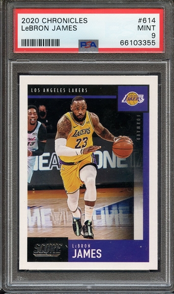 2020 PANINI CHRONICLES 614 LeBRON JAMES PSA MINT 9