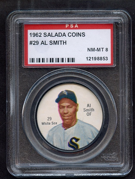 1962 SALADA COINS 29 AL SMITH PSA NM-MT 8