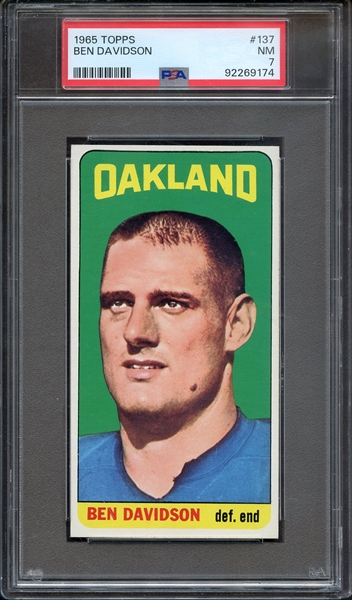 1965 TOPPS 137 BEN DAVIDSON PSA NM 7