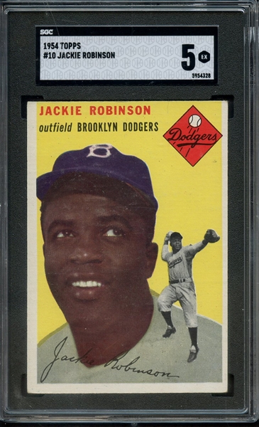 1954 TOPPS 10 JACKIE ROBINSON SGC EX 5