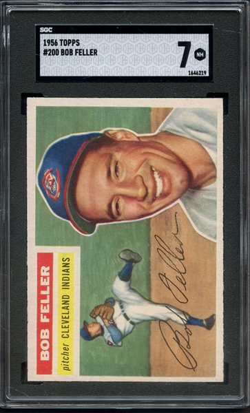 1956 TOPPS 200 BOB FELLER SGC NM 7