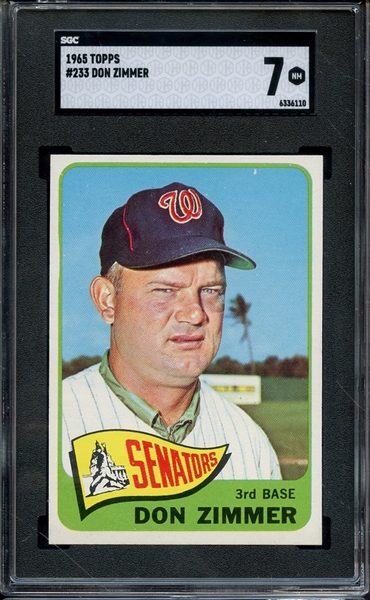 1965 TOPPS 233 DON ZIMMER SGC NM 7