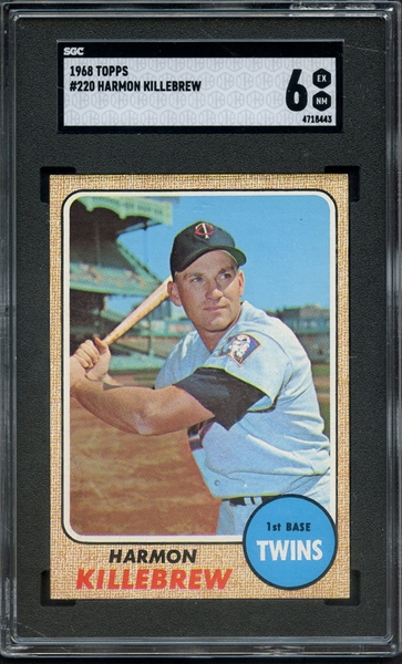 1968 TOPPS 220 HARMON KILLEBREW SGC EX-MT 6