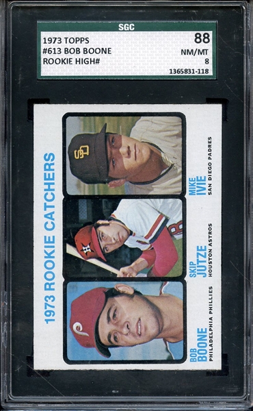 1973 TOPPS 613 BOB BOONE SGC NM/MT 88 / 8