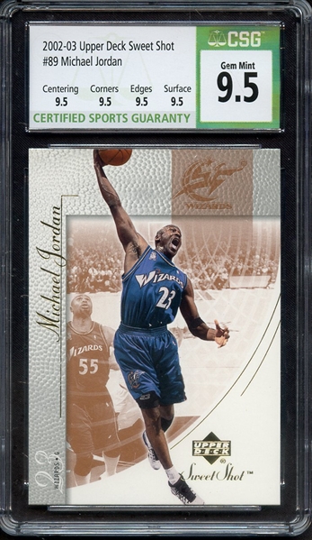 2002 UPPER DECK SWEET SPOT 89 MICHAEL JORDAN CSG GEM MINT 9.5