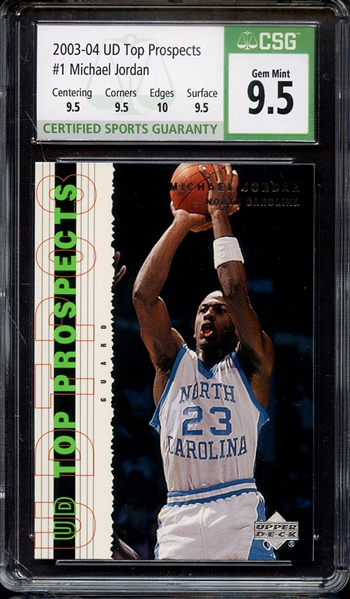 2003 UD TOP PROSPECTS 1 MICHAEL JORDAN CSG GEM MINT 9.5