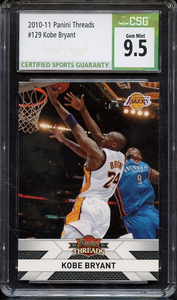 2010 PANINI THREADS 129 KOBE BRYANT CSG GEM MINT 9.5