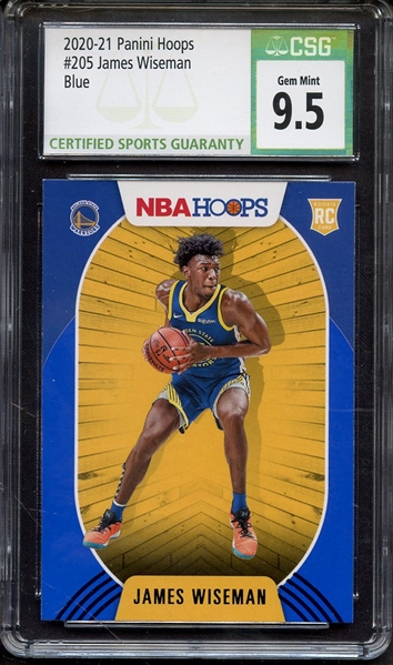 2020 PANINI HOOPS BLUE 205JAMES WISEMAN CSG GEM MINT 9.5