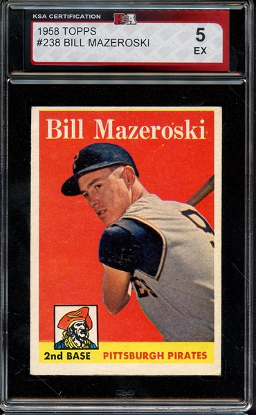 1958 TOPPS 238 BILL MAZEROSKI KSA EX 5