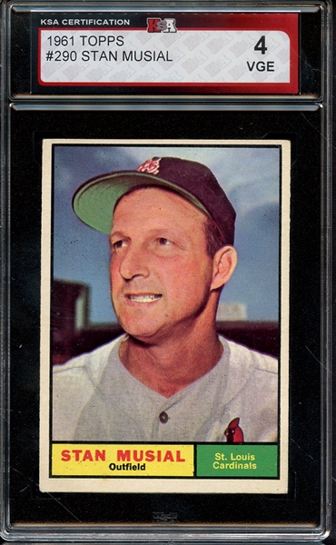 1961 TOPPS 290 STAN MUSIAL KSA VG-EX 4