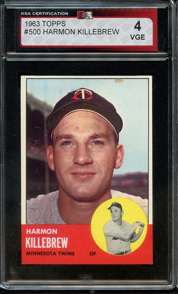 1963 TOPPS 500 HARMON KILLEBREW KSA VG-EX 4