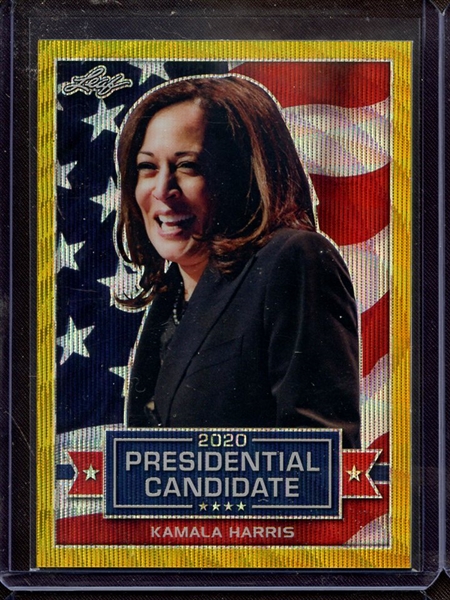 2019 LEAF 2020 PRESIDENTIAL CANDIDATE PRISMATIC WAVE GOLD KAMALA HARRIS 1/1