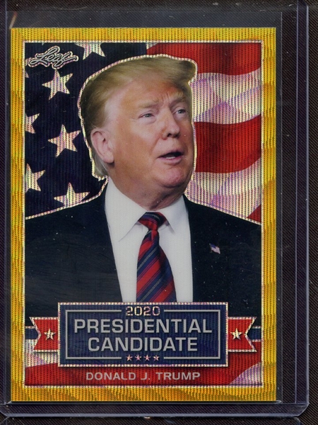 2019 LEAF 2020 PRESIDENTIAL CANDIDATE PRISMATIC WAVE GOLD DONALD J TRUMP 1/1