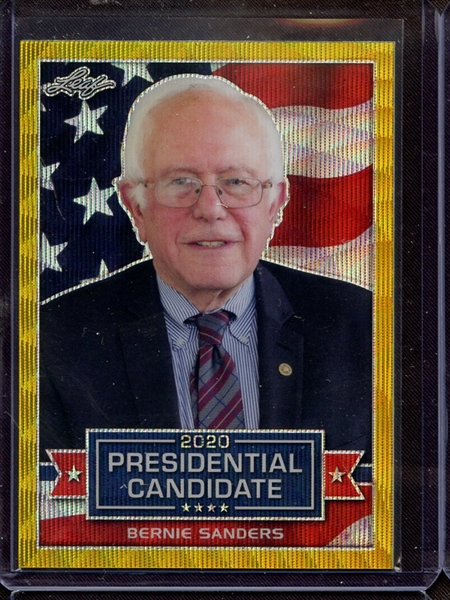 2019 LEAF 2020 PRESIDENTIAL CANDIDATE PRISMATIC WAVE GOLD BERNIE SANDERS 1/1