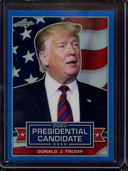 2019 LEAF 2020 PRESIDENTIAL CANDIDATE PRISMATIC BLUE DONALD J TRUMP 1/35