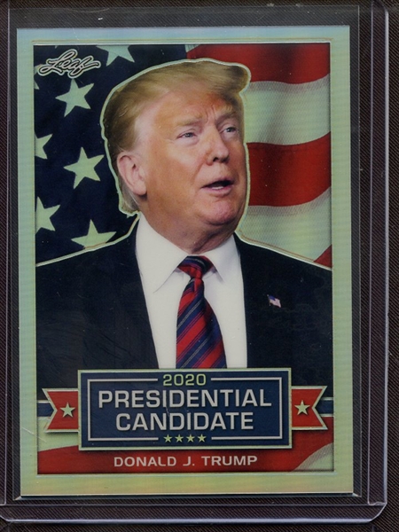 2019 LEAF 2020 PRESIDENTIAL CANDIDATE PRISMATIC SILVER DONALD J TRUMP