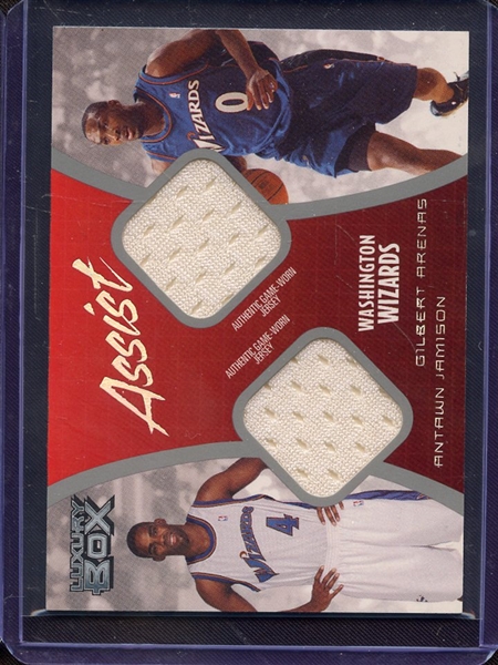 2005 TOPPS LUXURY BOX ANTAWN JAMISON GILBERT ARENAS GAME USED JERSEY 023/350