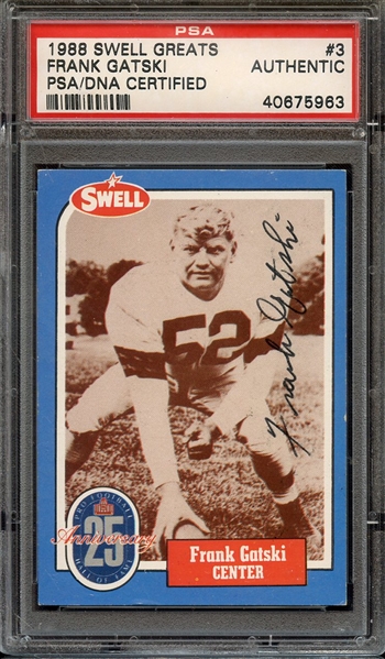 1988 SWELL GREATS 3 SIGNED FRANK GATSKI PSA/DNA AUTO AUTHENTIC