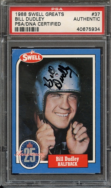 1988 SWELL GREATS 37 SIGNED BILL DUDLEY PSA/DNA AUTO AUTHENTIC