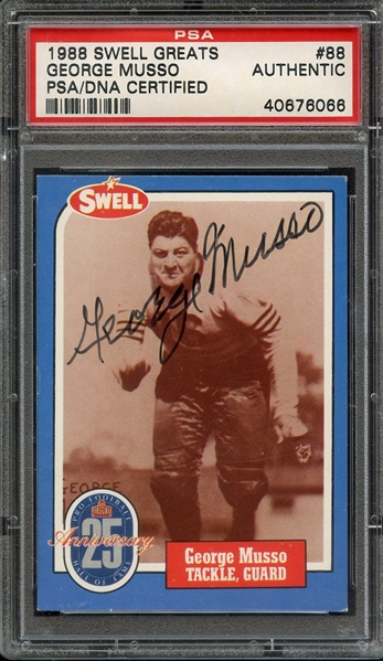 1988 SWELL GREATS 88 GEORGE MUSSO PSA/DNA AUTO AUTHENTIC