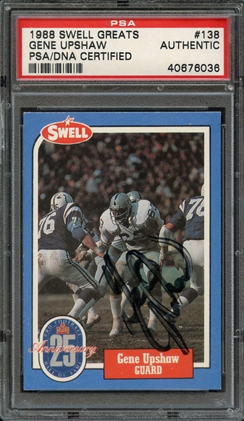 1988 SWELL GREATS 138 GENE UPSHAW PSA/DNA AUTO AUTHENTIC