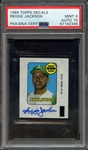 1969 TOPPS DECALS SIGNED REGGIE JACKSON PSA MINT 9 PSA/DNA AUTO 10