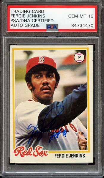 1978 TOPPS 720 SIGNED FERGIE JENKINS HOF 91 PSA/DNA AUTO 10