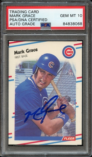 1988 FLEER UPDATE U77 SIGNED MARK GRACE PSA/DNA AUTO 10