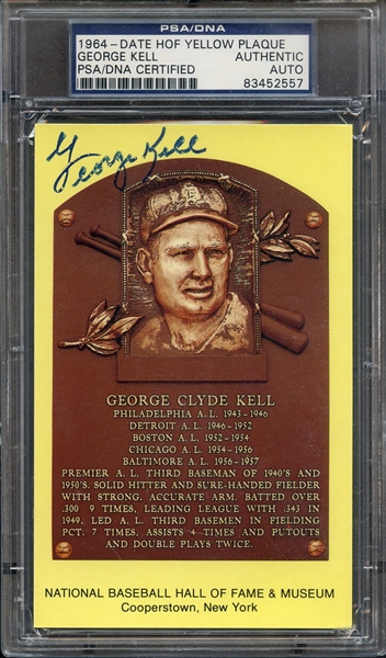 GEORGE KELL SIGNED HOF POSTCARD PSA/DNA AUTO AUTHENTIC