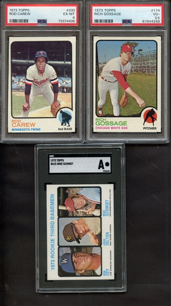 1973 TOPPS COMPELTE SET W/3 GRADED CARDS OVERALL VG-EX TO EX