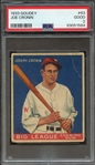 1933 GOUDEY 63 JOE CRONIN PSA GOOD 2