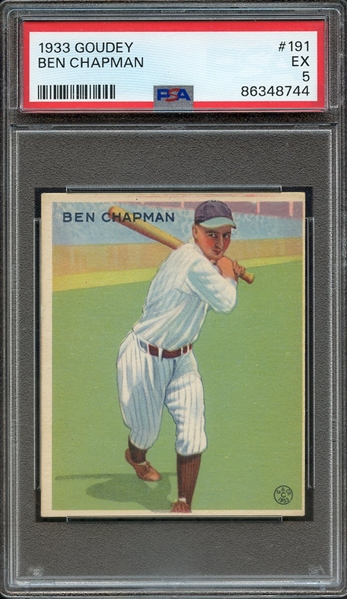 1933 GOUDEY 191 BEN CHAPMAN PSA EX 5