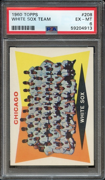 1960 TOPPS 208 WHITE SOX TEAM PSA EX-MT 6