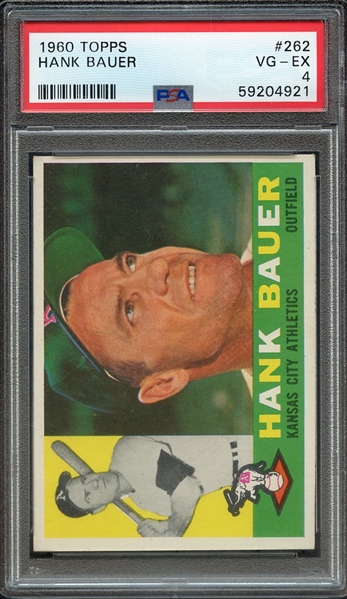 1960 TOPPS 262 HANK BAUER PSA VG-EX 4