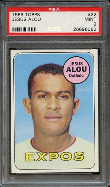 1969 TOPPS 22 JESUS ALOU PSA MINT 9