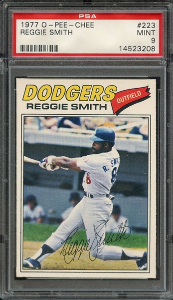 1977 O-PEE-CHEE 223 REGGIE SMITH PSA MINT 9