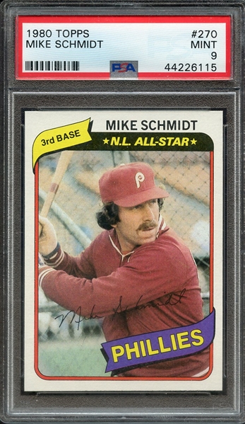 1980 TOPPS 270 MIKE SCHMIDT PSA MINT 9