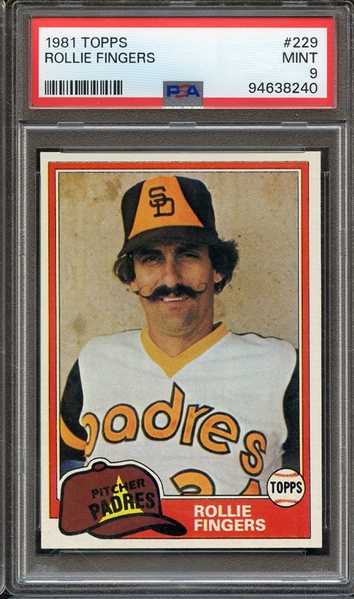 1981 TOPPS 229 ROLLIE FINGERS PSA MINT 9