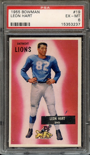 1955 BOWMAN 19 LEON HART PSA EX-MT 6