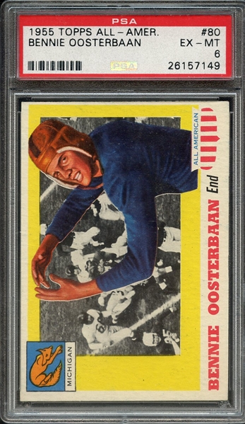 1955 TOPPS ALL-AMER. 80 BENNIE OOSTERBAAN PSA EX-MT 6