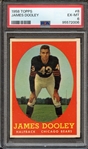 1958 TOPPS 8 JAMES DOOLEY PSA EX-MT 6