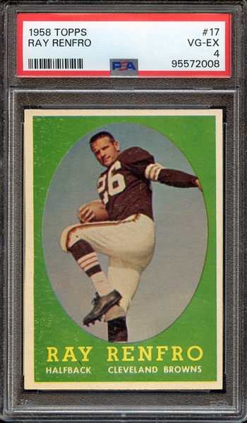 1958 TOPPS 17 RAY RENFRO PSA VG-EX 4