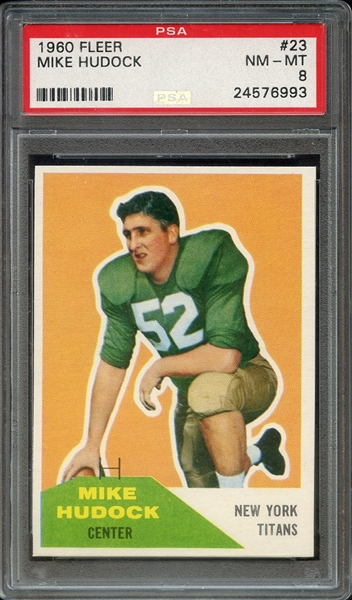 1960 FLEER 23 MIKE HUDOCK PSA NM-MT 8