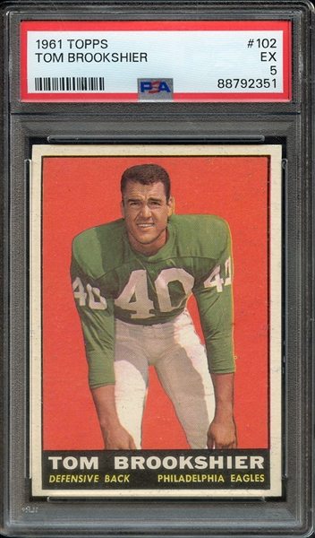 1961 TOPPS 102 TOM BROOKSHIER PSA EX 5